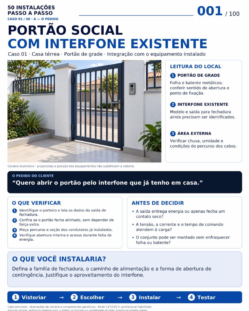 Caso 01: portão social com interfone existente