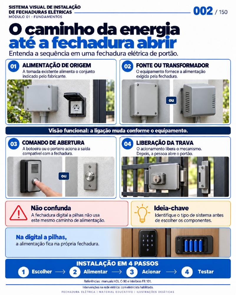 Página O caminho da energia até a fechadura abrir